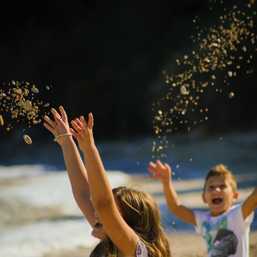 Playing on the beach