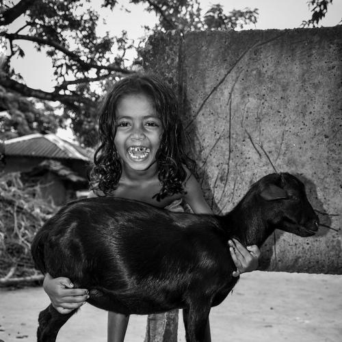 A young girl with her best friend