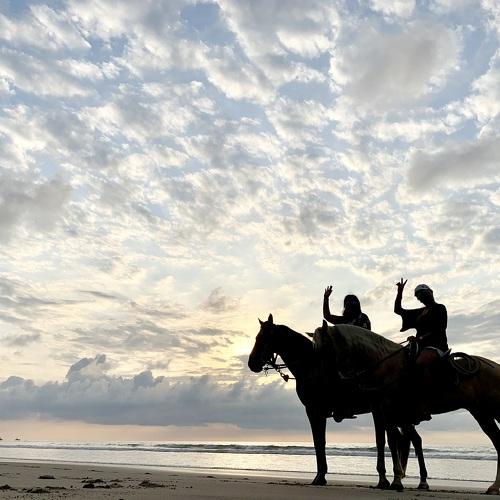 Beach Horse ride! With my sister