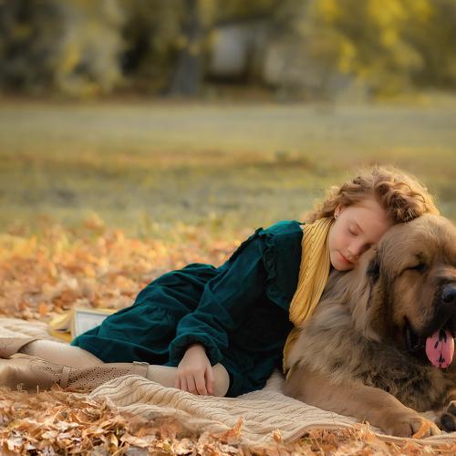 Варя с мастифом