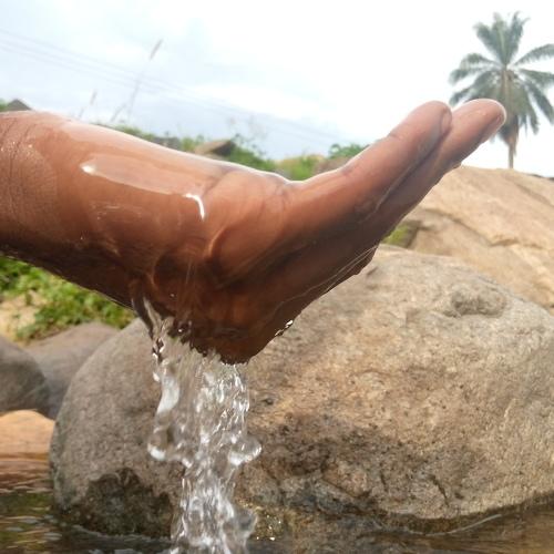 Beautiful water drip from my hands