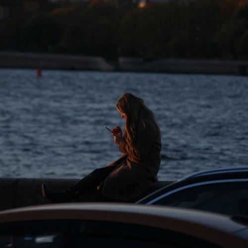 Girl and sunset