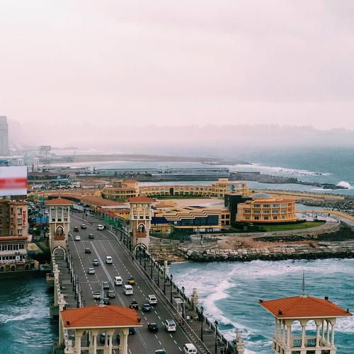 High shot of stanley bridge in Alexandria