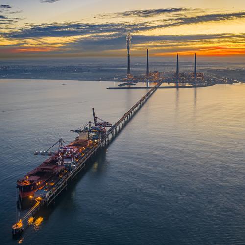 Sunrise over the power station