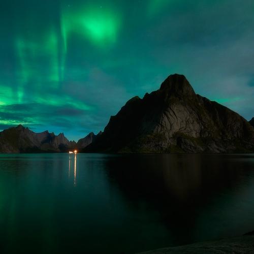 Aurora borealis over Reine