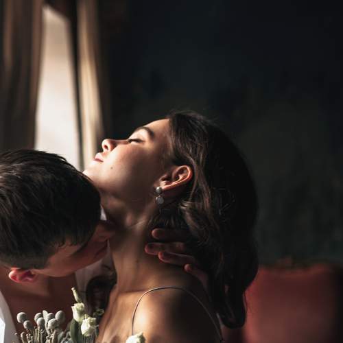 Kisses on the neck