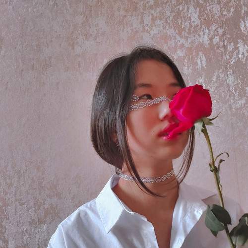 Girl and the last rose.