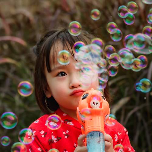 Baby with bubbles