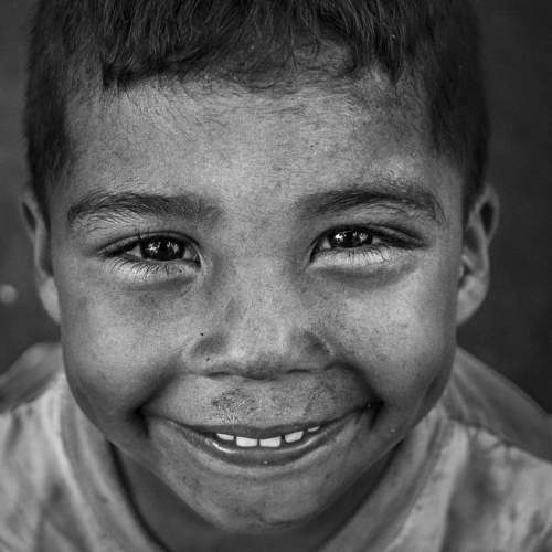 Smile in black and white
