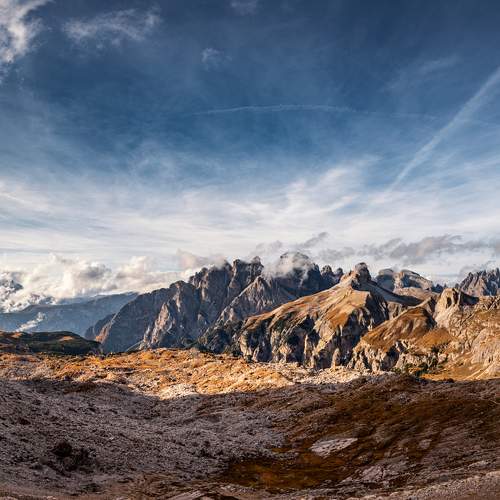 Hiking beside Tre Cime di Lavaredo