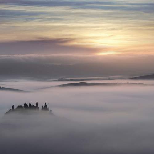 See of fogs in Tuscany