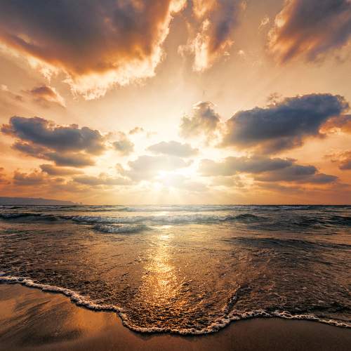 Golden sea sunset