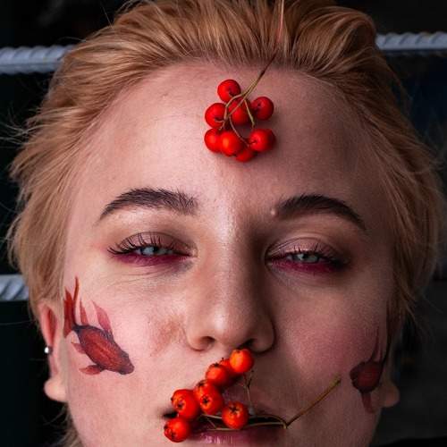 Woman with lingonberry