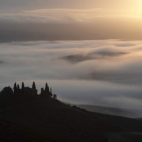 Dawn lights in Tuscany