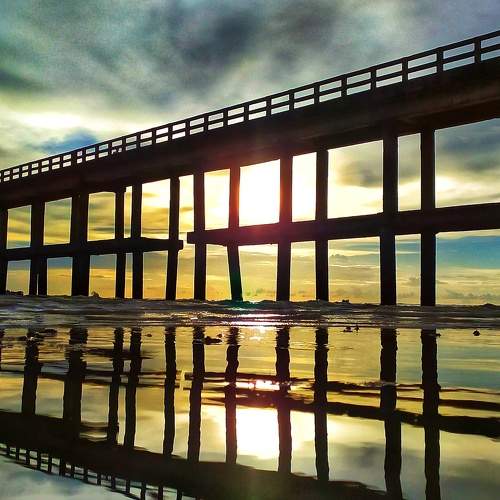 Beautiful Bridge in Sea Beach