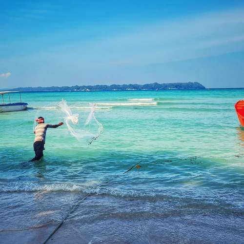 Fisherman in the blue