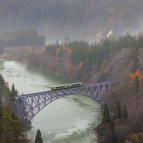 Fukushima Tadami River Bridge in Japan