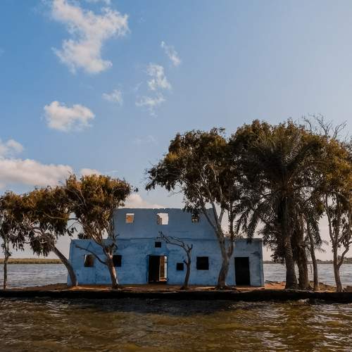 Island in the middle of the water