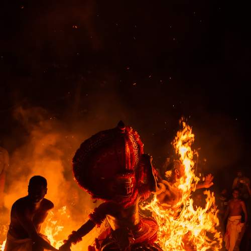 theyyam fire entry.