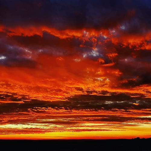 The fiery sunset.