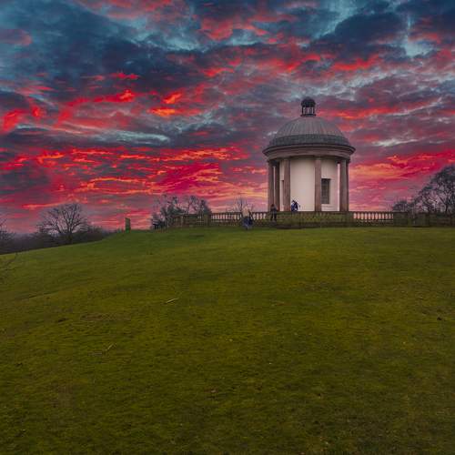 Sunset over the park