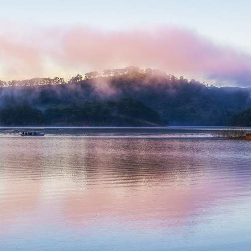 Low pink clouds