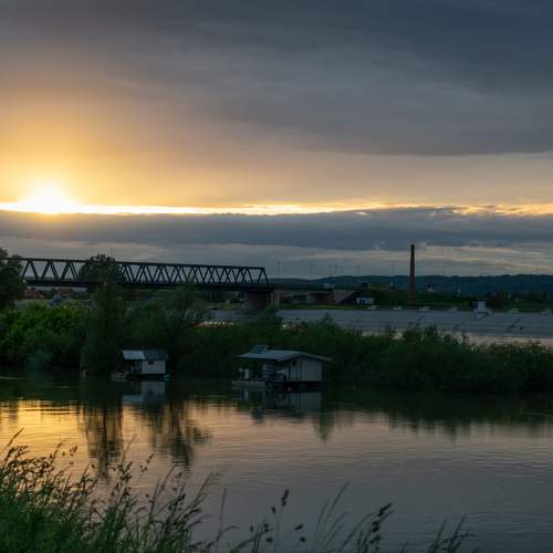 Sava river during sunset