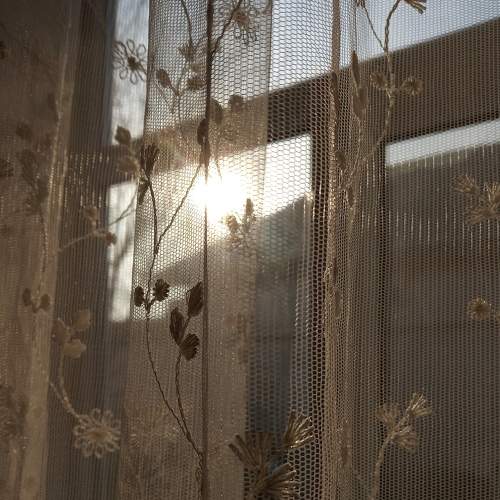 View behind the curtains
