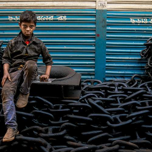 The Child with ferocious look