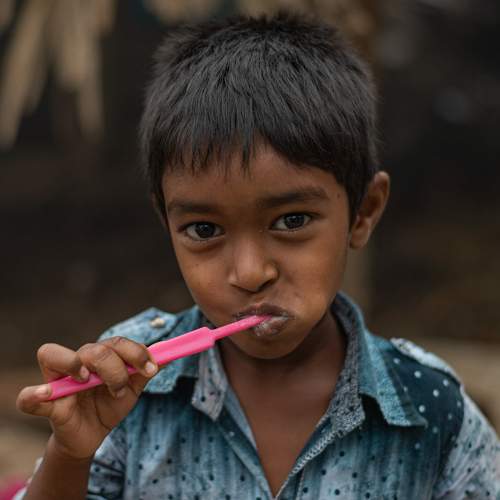 Brushing teeth is also fun for kids