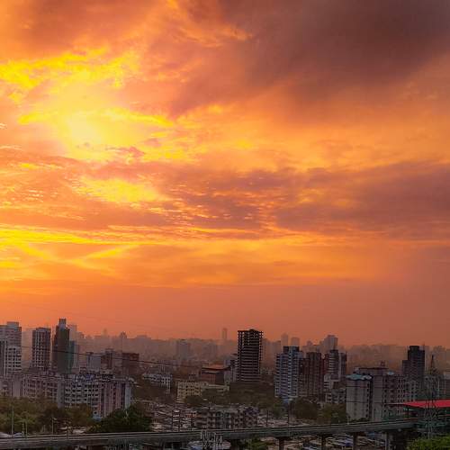 City at sunset