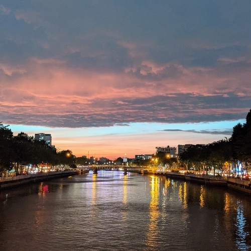 Sunset on Nhieu Loc - Thi Nghe canal, Saigon - Vietnam
