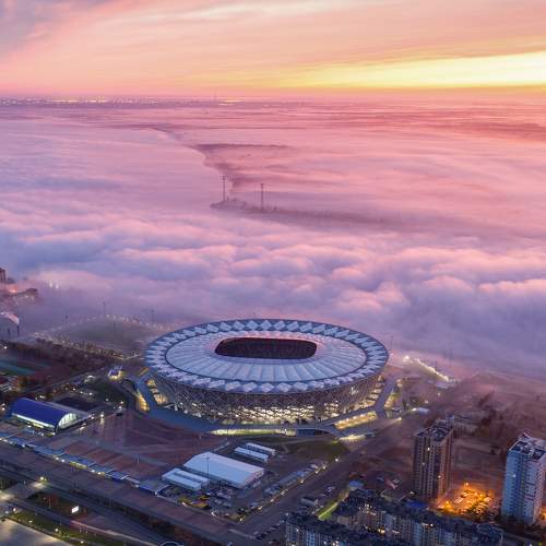 Райский рассвет над футбольной ареной