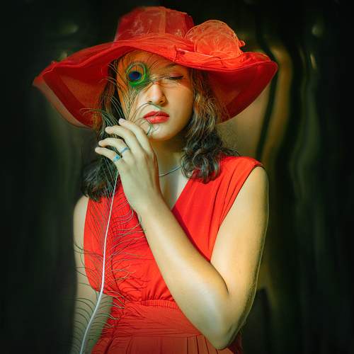 Lady in red