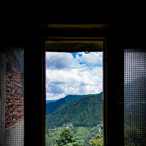 Behind the window