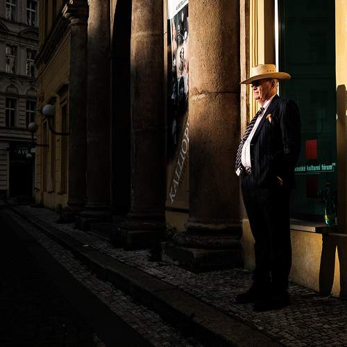 At sunset in Prague
