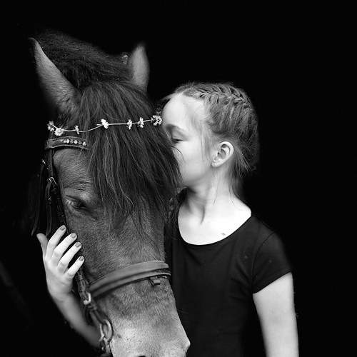 Special bond between a girl and a horse