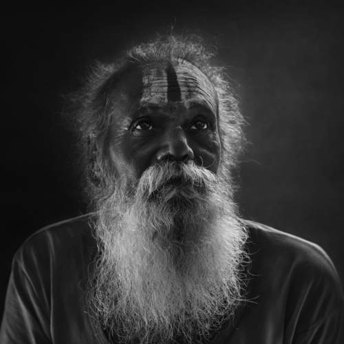 A man in the Monkey Temple