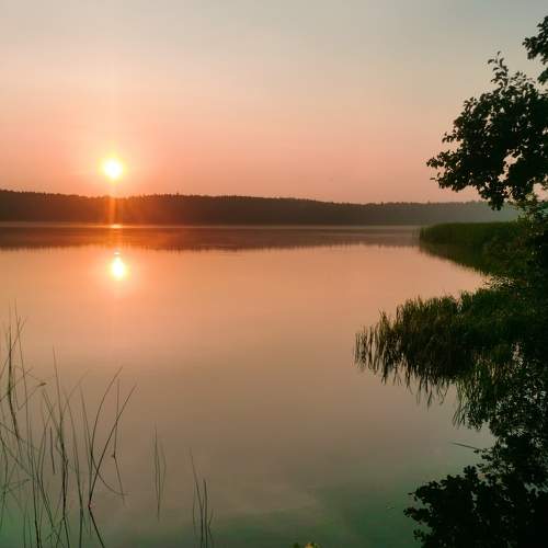 Sunrise on the Lyahovichy Lake