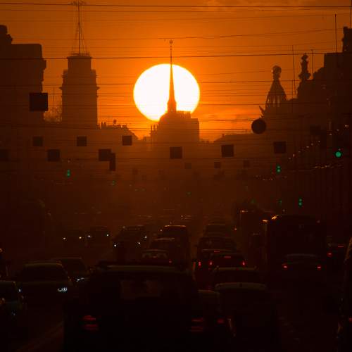 Sunset on Nevsky prospekt