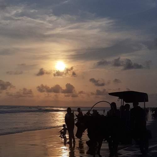 Sunset Activity on The Parangtritis Beach