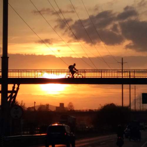 silueta al atardecer