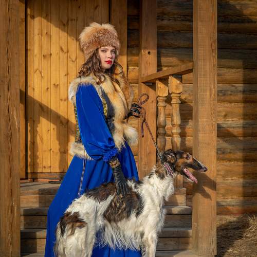 Russian Girl With Greyhound