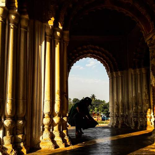 Afternoon light in ancient temple