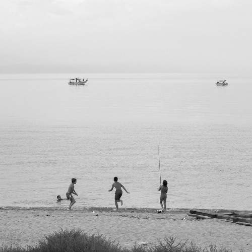Carefree evening by the sea
