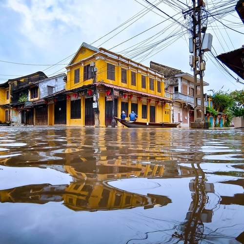 Street corner in flood season!