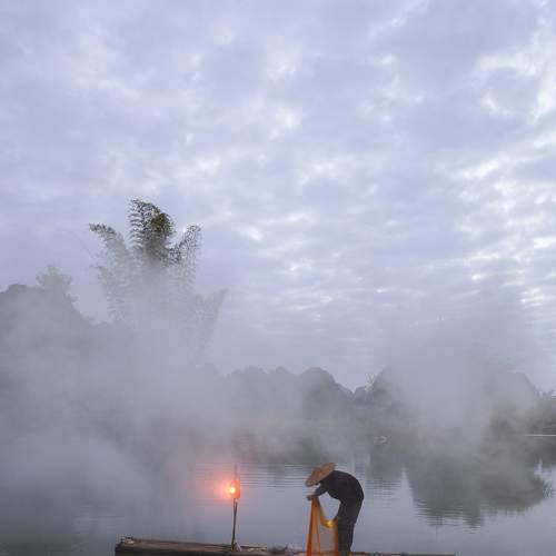 In the morning fog