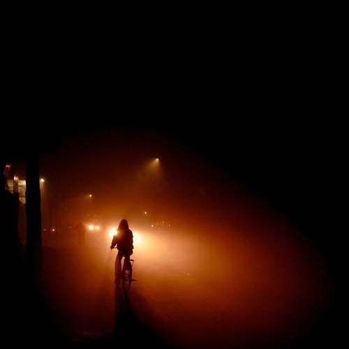 Winter foggy night