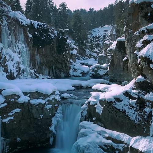 Aharbal waterfall, Kashmir.