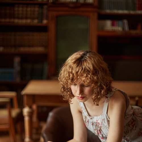 Martina at the library